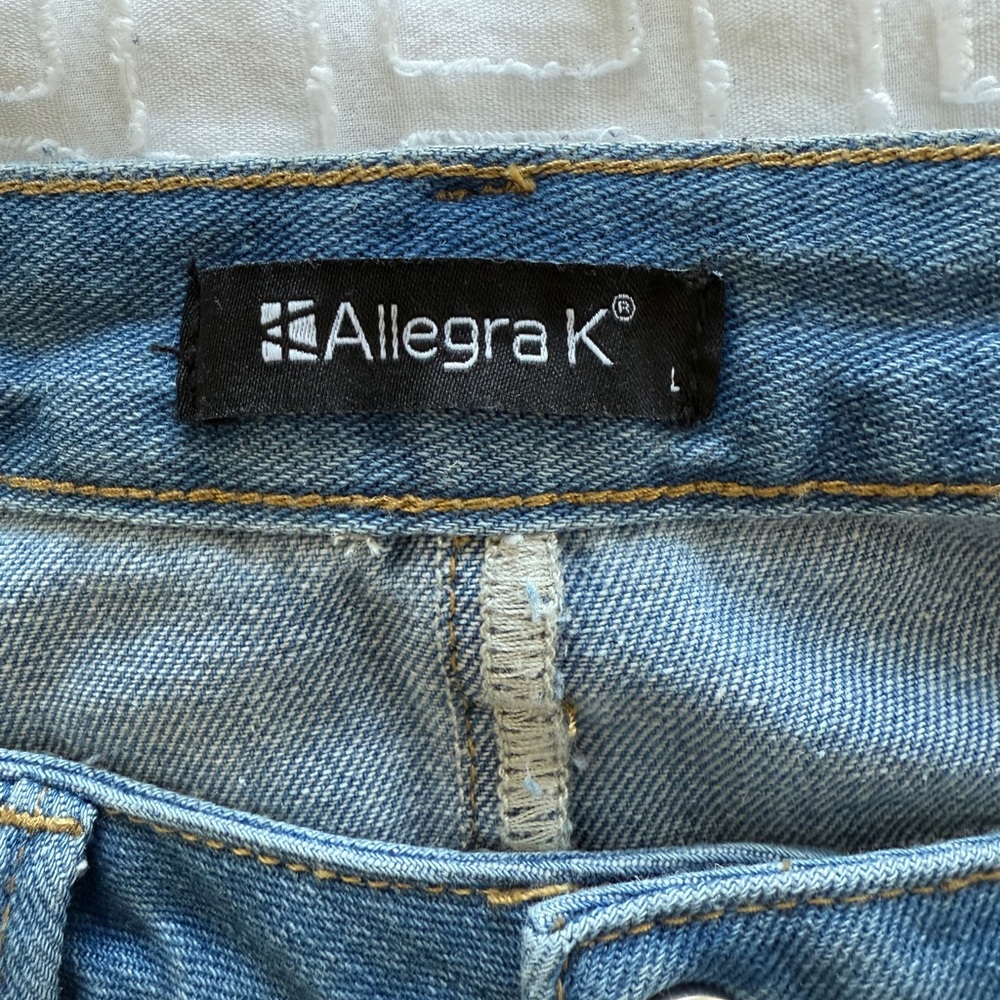 Allegra K Denim Button-Front Align Skirt, Size Large (10-12) - Picture 5 of 6